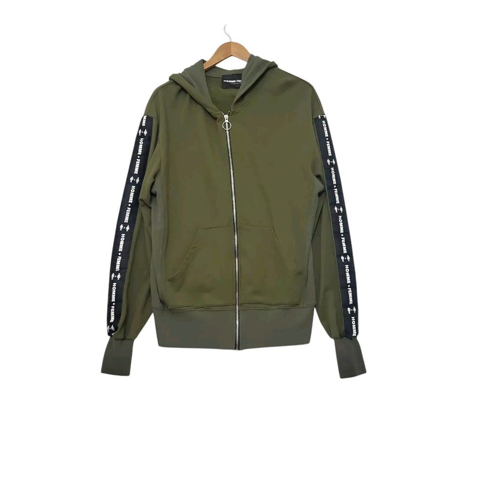 Homme + Femme Los Angeles Hoodie Size XL Green Logo Full Zip Logo RARE
